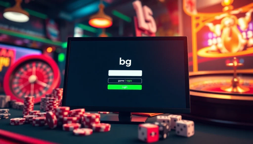 Experience the thrill of online gaming with the bdg game login, illuminating a vibrant casino scene filled with excitement and action.